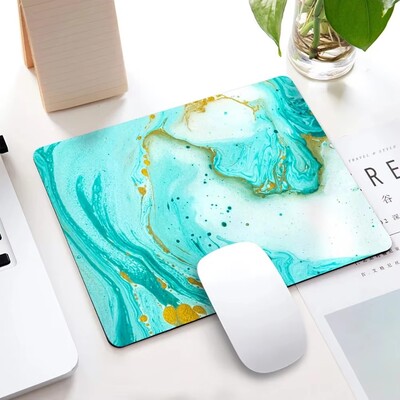 Mramorová podložka pod myš v severskom štýle, malá podložka pod myš pre počítač, notebook, obdĺžniková podložka pod myš s protišmykovou gumovou základňou, podložka pod stôl, príslušenstvo pre stôl