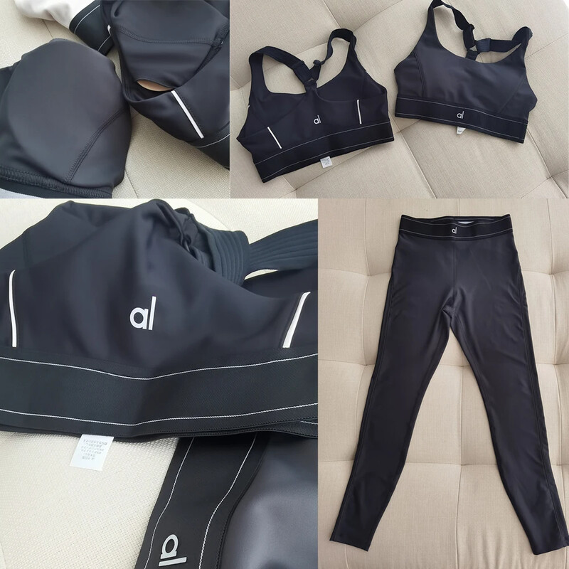 AL dievietes jogas uzvalks sporta elastīgs nabu atsegts ar augstu vidukli plāns fitnesa jogas sporta tērps krūšturis zeķubikses piemērotas sievietēm