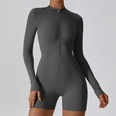 Φερμουάρ φόρμα γυμναστικής Κοντό γυναικείο σετ γιόγκα Αθλητικά ρούχα Γυναικεία φόρμες γιόγκα προπόνηση Ρούχα γυμναστική Γυναικεία φόρμα