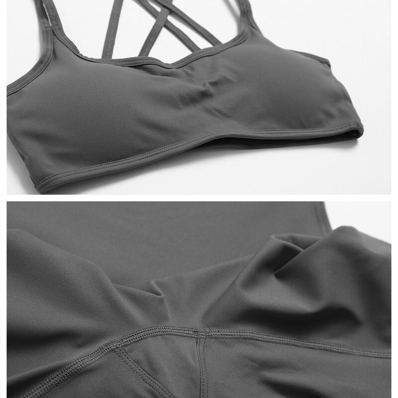 Nou set de yoga 2 piese Trening pentru femei antrenament fără sudură Îmbrăcăminte sport Sală de gimnastică cu talie înaltă Jambiere de fitness Costume sportive de înaltă calitate