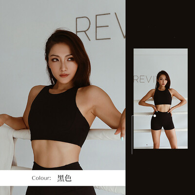 FUBEIKE Pilates Antrenament Pantaloni scurți cu talie înaltă Costum de yoga rezistent la șocuri Lenjerie de corp Push Up, Fitness, alergare, Set de antrenament sutien yoga