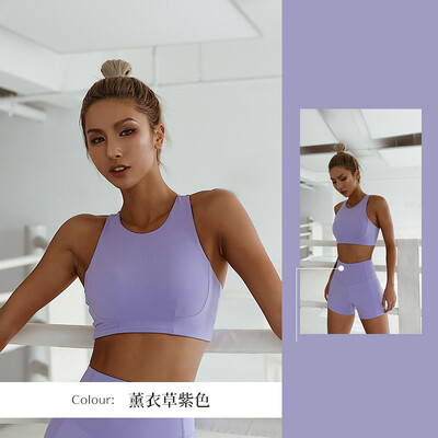 FUBEIKE Pilates Antrenament Pantaloni scurți cu talie înaltă Costum de yoga rezistent la șocuri Lenjerie de corp Push Up, Fitness, alergare, Set de antrenament sutien yoga