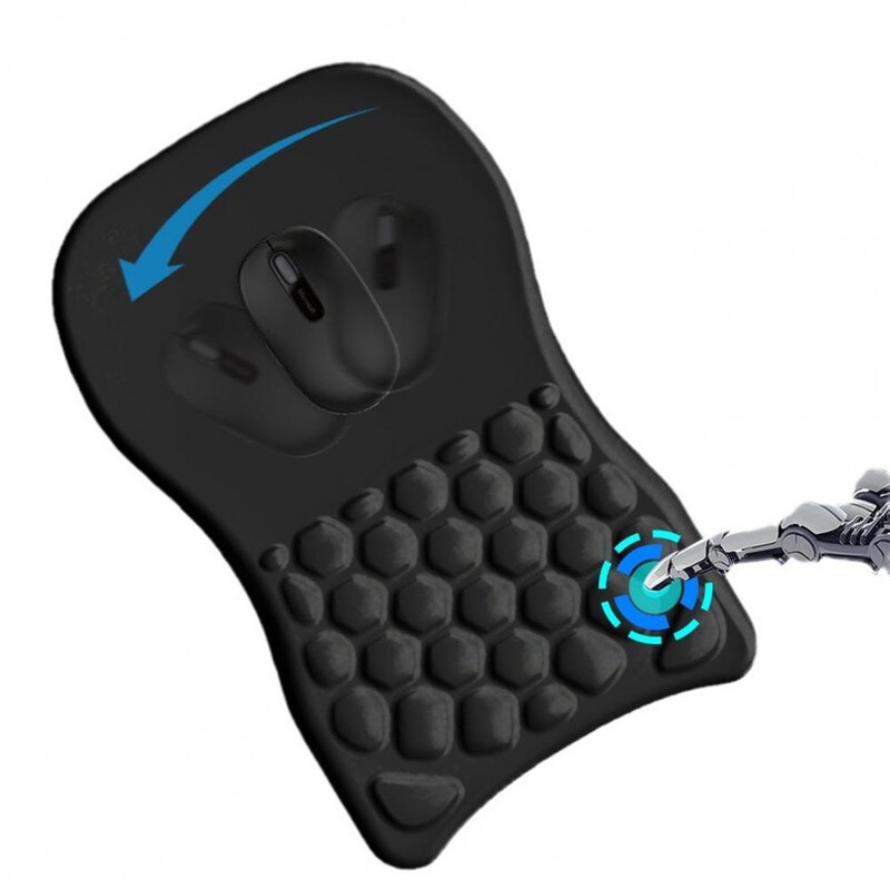 Ergonomiškas pelės kilimėlis Ergonomiškas atminties putplasčio pelės kilimėlis su riešu, kad sumažintų stresą, patogus, atsparus dėvėjimui, kvėpuojantis biure