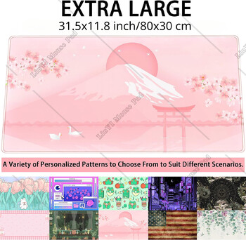 Cherry Blossom Mouse Pad Kawaii Pink Floral Πατάκι γραφείου Μεγάλο Anime Gaming Mousepad XXL Cute Mount Fuji πατάκια πληκτρολογίου για γυναίκες