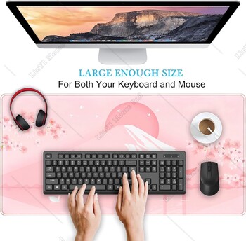 Cherry Blossom Mouse Pad Kawaii Pink Floral Πατάκι γραφείου Μεγάλο Anime Gaming Mousepad XXL Cute Mount Fuji πατάκια πληκτρολογίου για γυναίκες