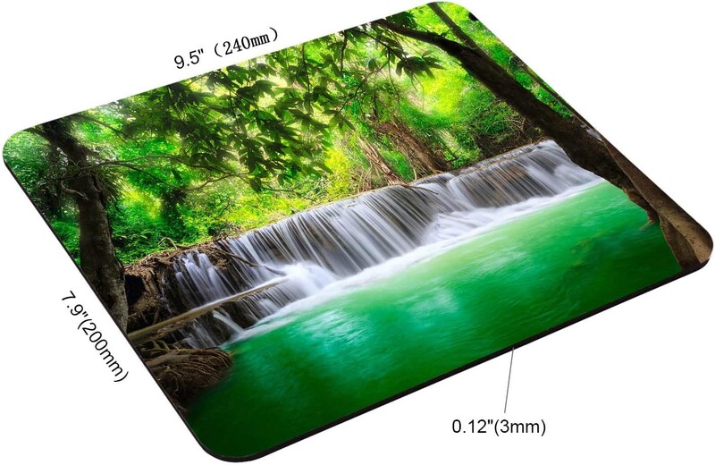 Cascada tropicală în pădure, cu textura premium, design personalizat de covoraș de mouse Tapete de mouse lavabile, cu bază de cauciuc anti-alunecare, pentru computer.
