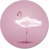 Στρογγυλό mousepad Pink Flamingo Mouse Mat Μικρή αντιολισθητική βάση από καουτσούκ Στρογγυλό mousepad με σχέδια για σπίτι εργασίας και παιχνιδιών