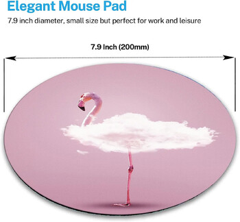 Кръгла подложка за мишка Pink Flamingo Mouse Mat Малка нехлъзгаща се гумена основа Кръгла подложка за мишка с дизайни за работа и игри у дома