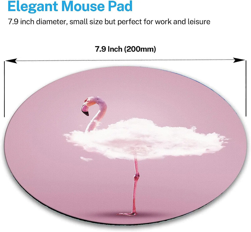 Στρογγυλό mousepad Pink Flamingo Mouse Mat Μικρή αντιολισθητική βάση από καουτσούκ Στρογγυλό mousepad με σχέδια για σπίτι εργασίας και παιχνιδιών