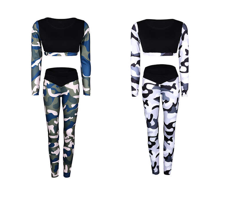 Női tréningruhák terepszínű Fitness sportruhák Női jóga szett Szexi edzés Sportruházat Női Sportos futóruházat