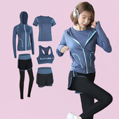 Set 5 piese Costum sport pentru femei Alergare Fitness Costume de jogging confortabile pentru femei 2021 Plus Size XXL Trening Imbracaminte sport pentru yoga