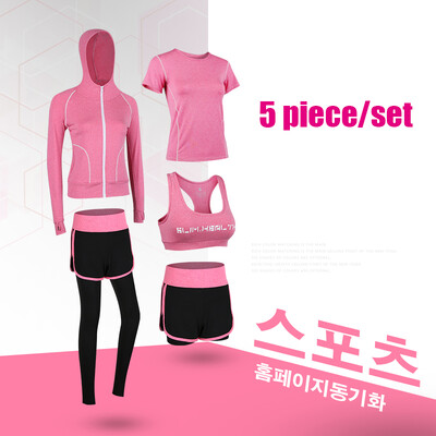 Set 5 piese Costum sport pentru femei Alergare Fitness Costume de jogging confortabile pentru femei 2021 Plus Size XXL Trening Imbracaminte sport pentru yoga