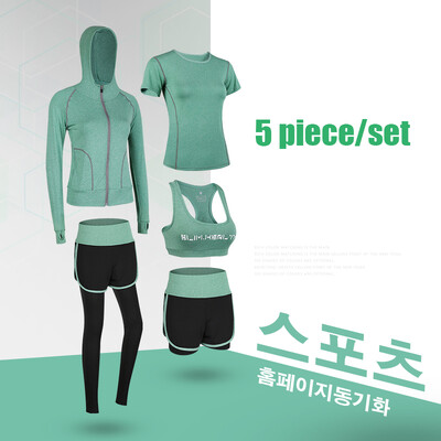 Set 5 piese Costum sport pentru femei Alergare Fitness Costume de jogging confortabile pentru femei 2021 Plus Size XXL Trening Imbracaminte sport pentru yoga