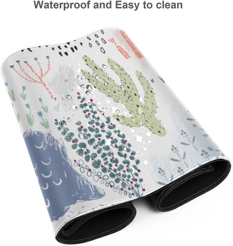 Absztrakt modern grafikus virágos egérpad Gaming XL nagyméretű egérpad asztali szőnyeg, hosszú, meghosszabbított, nagy billentyűzetpadok, asztal 31,5 x 11,8 hüvelykes