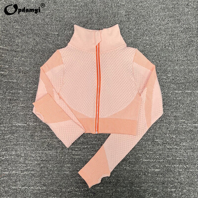 Νέο γυναικείο αθλητικό σετ γιόγκα Μπλούζες με φερμουάρ μακρυμάνικο γυμναστήριο γυμναστικής χωρίς ραφή Αθλητικό στενό παντελόνι Ψηλόμεσο κοστούμι γιόγκα