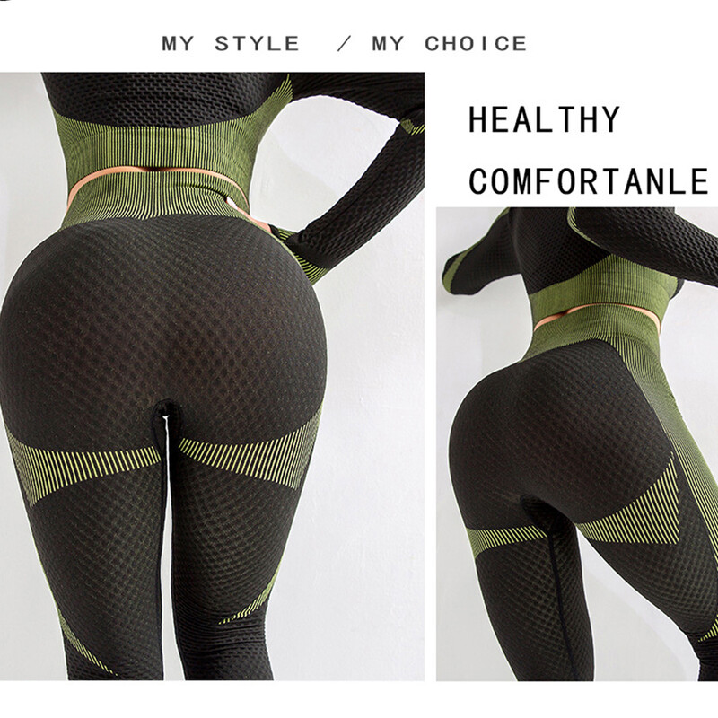 Νέο γυναικείο αθλητικό σετ γιόγκα Μπλούζες με φερμουάρ μακρυμάνικο γυμναστήριο γυμναστικής χωρίς ραφή Αθλητικό στενό παντελόνι Ψηλόμεσο κοστούμι γιόγκα