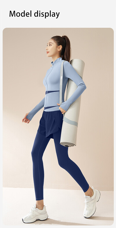 Set de haine de yoga pentru alergare de toamnă și iarnă, nud, cu uscare rapidă, costum sport subțire, îmbrăcăminte sportivă de fitness