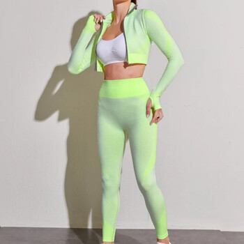 CXUEY Lycra Sport Kit Γυναικείες φόρμες γυμναστικής Crop Top Σετ γυμναστικής γιόγκα Γυναικεία ρούχα Γυναικεία ρούχα γυμναστικής για γυναίκες Αθλητικά ρούχα XS