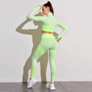 CXUEY Lycra Sport Kit Γυναικείες φόρμες γυμναστικής Crop Top Σετ γυμναστικής γιόγκα Γυναικεία ρούχα Γυναικεία ρούχα γυμναστικής για γυναίκες Αθλητικά ρούχα XS