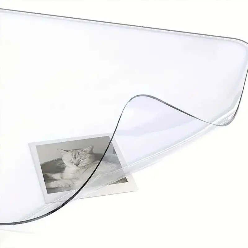 1 kom. Prozirna podloga za pisaći stol, otporna na toplinu, vodootporan PVC okruglog ruba, izdržljiva podloga za zaštitu stola, antistatička podloga za pisanje