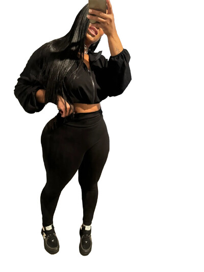 2024 Φθινοπωρινές γυναικείες μοντέρνες φόρμες φόρμας 2 τεμαχίων σετ με φερμουάρ και μακρυμάνικο μπουφάν με κορδόνι με κορδόνι + κολάν Παντελόνι Jogger Suits