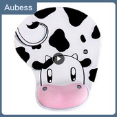 Karikatūra Govs peles paliktnis Ergonomisks galda paliktnis Kawaii peles paliktnis ar plaukstas balstu klēpjdatora datora galda paklājiņš Pretslīdošs galda galda paklājiņš