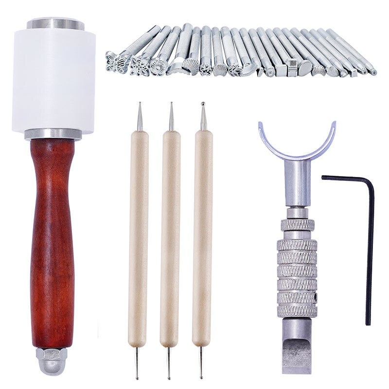 „Pasidaryk pats“ odos įrankių rinkinys Odos graviravimo rinkinys Odos plaktuko sukamasis peilis