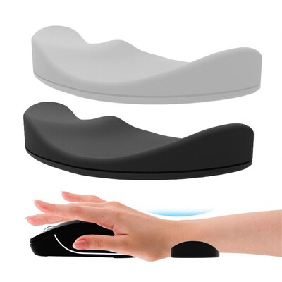 Mouse Wrist Rest Support Curved Design Ergonomic Mouse Pad Wear Resistant Non-Slip Portable Office Mouse Gliding Wrist Rest Pad