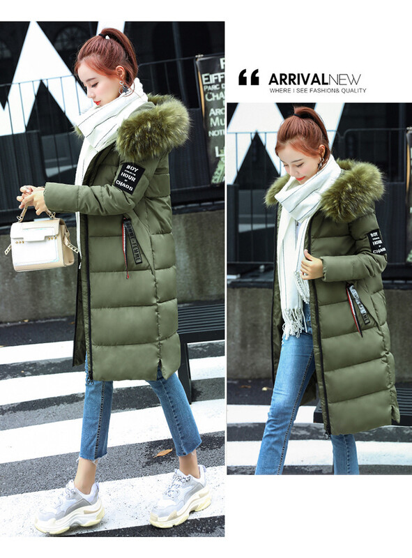 Sieviešu korejiešu stila vidēja garuma brīvs kokvilnas mētelis, 2019. gada ziemas dūnu kokvilnas mētelis, biezs līdz ceļgalam, elegants kokvilnas jaka, sieviešu tendence