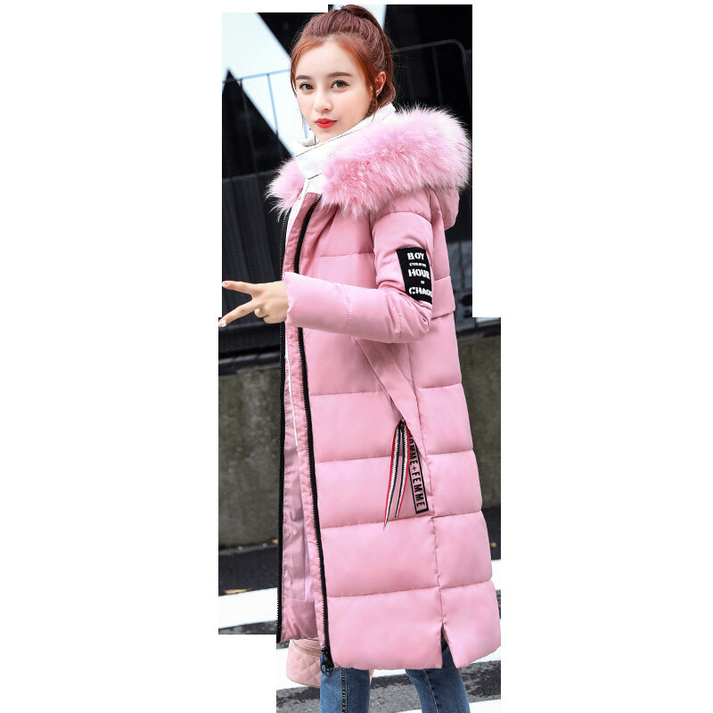 Sieviešu korejiešu stila vidēja garuma brīvs kokvilnas mētelis, 2019. gada ziemas dūnu kokvilnas mētelis, biezs līdz ceļgalam, elegants kokvilnas jaka, sieviešu tendence