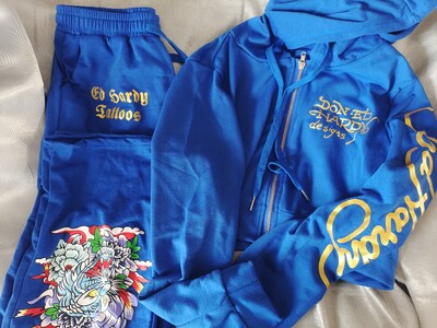 Bangniweigou Craniu Love Print Fermoar Cardigan scurt + Pantaloni drepti cu talie înaltă Set două piese Trening femei toamnă iarnă