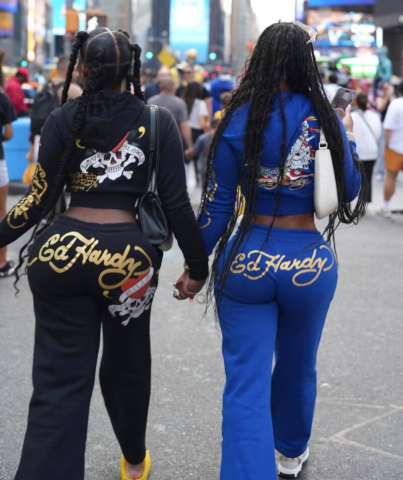 Bangniweigou Craniu Love Print Fermoar Cardigan scurt + Pantaloni drepti cu talie înaltă Set două piese Trening femei toamnă iarnă