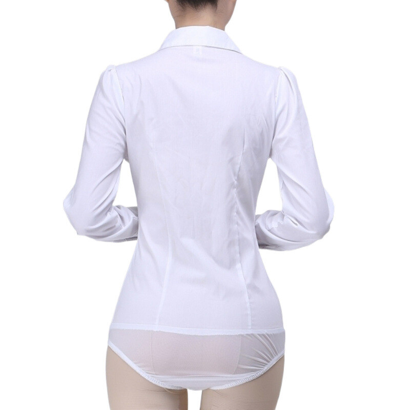 Új 2024-es fehér V-nyakú ing Csúcskategóriás női professzionális munkaruha Stretch kezeslábas munkába utazáshoz