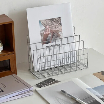 Ins Minimalist Iron Desktop Storage Rack Organizer Επιτραπέζιο Μεταλλικό ράφι οργάνωσης Γραφείο βιβλιοθήκης Πολυλειτουργικό ράφι αποθήκευσης