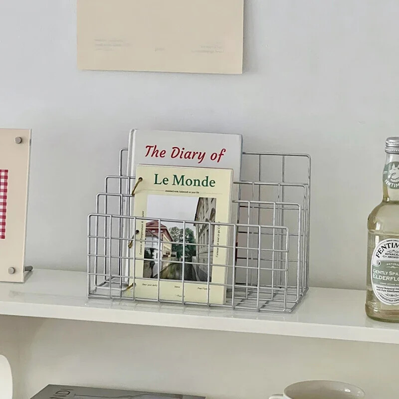 Raft de depozitare de birou minimalist din fier Ins Organizator de masă Raft de organizare din metal Raft de cărți Birou Raft de depozitare multifuncțional