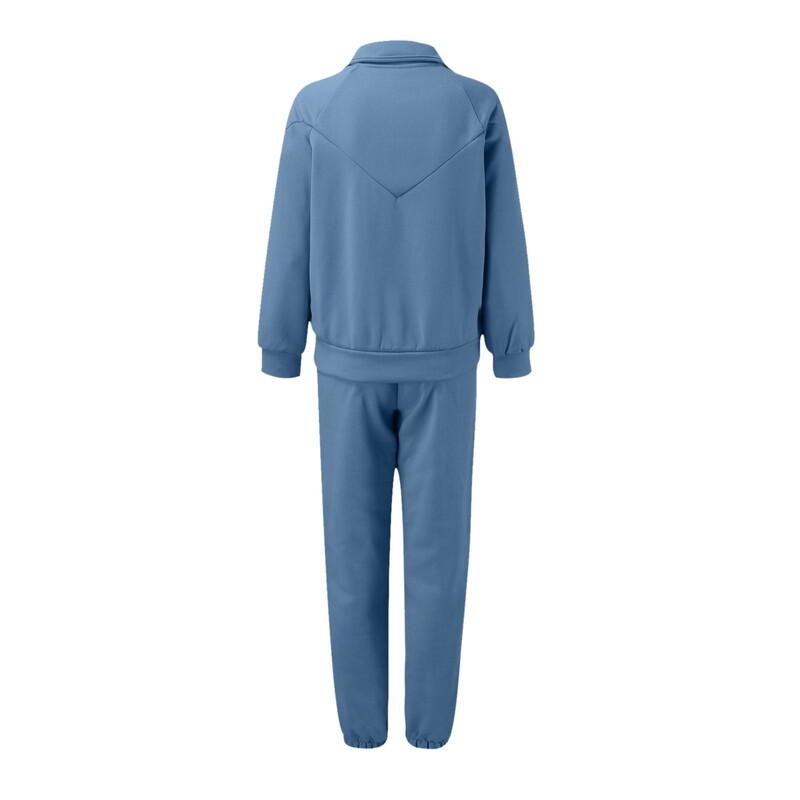 Rudens ziema vienkrāsains 2 gabalu komplekti Sieviešu silts treniņtērps ar rāvējslēdzēju augšpusē bikškostīmi sporta krekli skriešanas bikšu tērpi sporta bikses