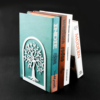 White Tree of Life Desktop Book Ends Office Desktop Home Bookend for Book Loves Office Desktop Iron Book Rack