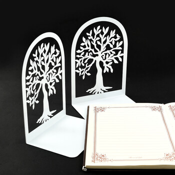 White Tree of Life Desktop Book Ends Office Desktop Home Bookend for Book Loves Office Desktop Iron Book Rack