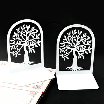 White Tree of Life Desktop Book Ends Office Desktop Home Bookend for Book Loves Office Desktop Iron Book Rack