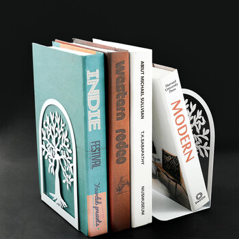 White Tree of Life Desktop Book Ends Office Desktop Home Bookend for Book Loves Office Desktop Iron Book Rack