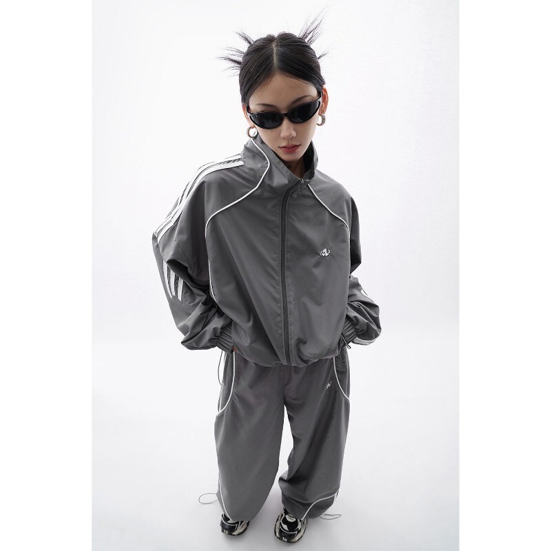 Nové Y2K PTKPCC nohavice, dámske streetwear, vintage 90. roky, dvojdielna súprava, nadrozmerná tepláková súprava, široké nohavice, hip hopová bunda