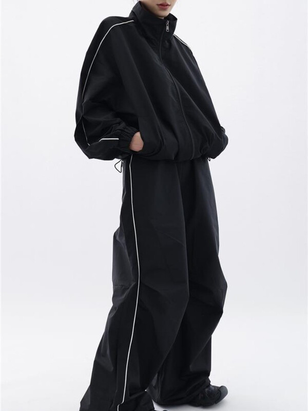 Tavaszi sport kétrészes öltöny Női High Street sport kabát Bő melegítőnadrág Női szabadtéri kocogó bő női tréningruha