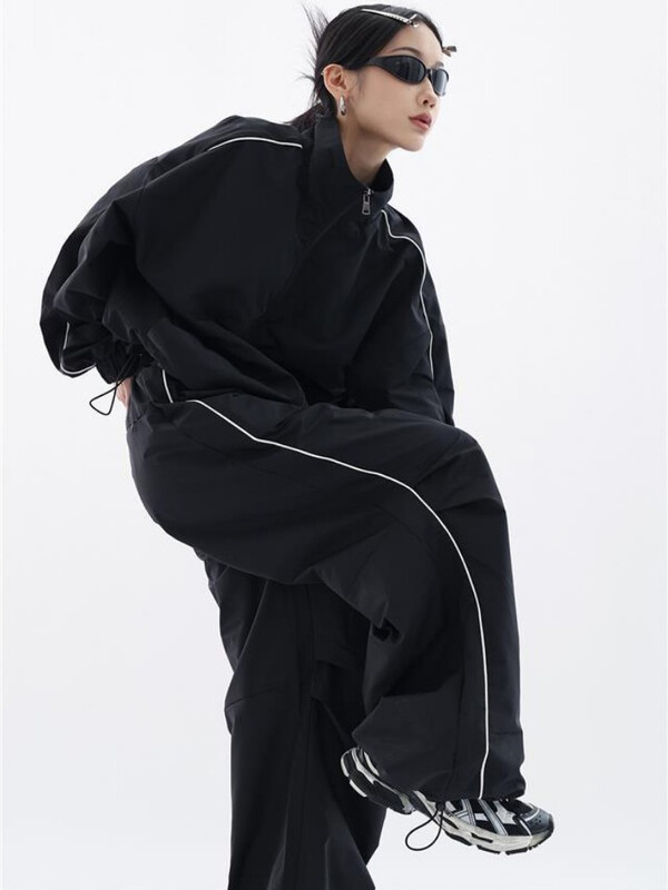 Tavaszi sport kétrészes öltöny Női High Street sport kabát Bő melegítőnadrág Női szabadtéri kocogó bő női tréningruha