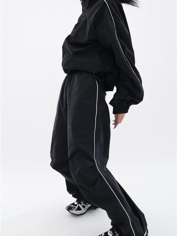 Tavaszi sport kétrészes öltöny Női High Street sport kabát Bő melegítőnadrág Női szabadtéri kocogó bő női tréningruha