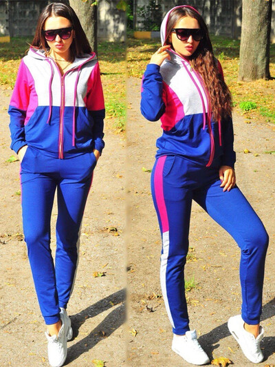 Set două piese pentru femei ținute de toamnă trening pentru femei cu fermoar top jachetă și pantaloni ocazional hanorac pentru femei costum sport