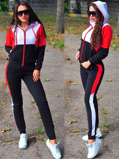 Set două piese pentru femei ținute de toamnă trening pentru femei cu fermoar top jachetă și pantaloni ocazional hanorac pentru femei costum sport