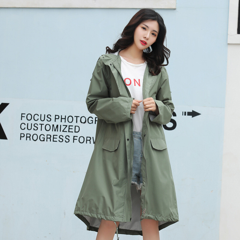 Lietui atsparus suaugusiųjų lietpaltis Moteriška striukė viso ilgio kelioninė japoniška pončas vyrams Cross Border 