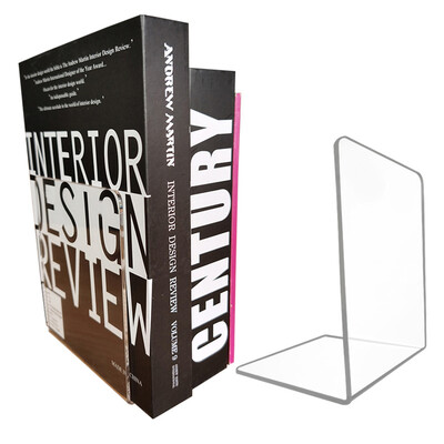Sharkbang L ShapeTransparent Acrylic BookStand Bookend Канцеларски аксесоари Проста табла за съобщения Стойка Стойка Органайзер за бюро