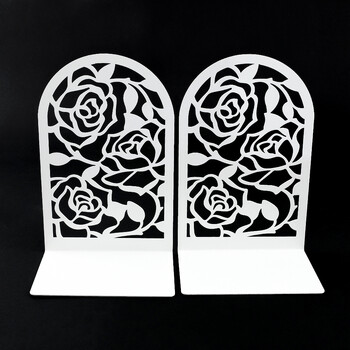 2Pcs Style Rose Book Ends for BookLovers Bookend for Heavy Books Στήριγμα βιβλίων για το σπίτι Δώρο γραφείου γραφείου για γυναίκες Άνδρες