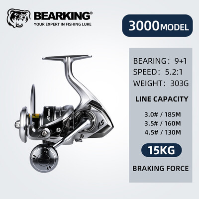 Bearking Saltwater Spinning Reel Max Drag 20kg 1000-6000 9+1BB Spinning pesca Reel pribor za ribolov